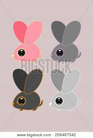 Stylish Icon Of A Colorful Mouse Icone For Web And Print. Minimalistic Symbol Of The Home Of A Roden