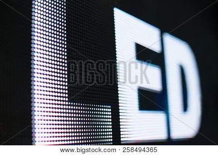 Bright Colored Led Smd Screen. Led Sign - Close-up Texture Abstract Background.
