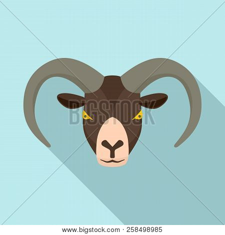 Ram Head Icon. Flat Illustration Of Ram Head Vector Icon For Web Design