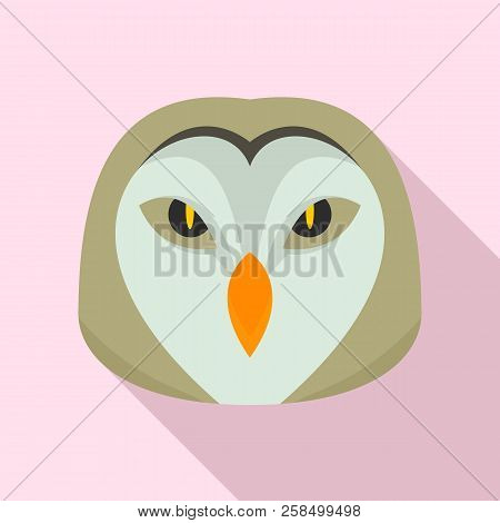 Owl Head Icon. Flat Illustration Of Owl Head Vector Icon For Web Design