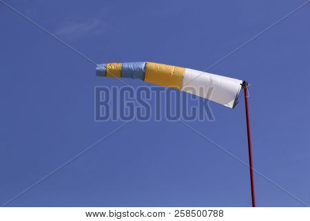 Windsock As A Gauge For Winds, Wind Vane On The Aerodrome Airfield On An Air Show