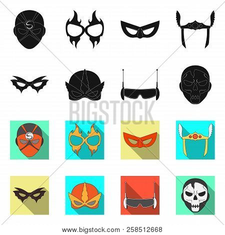 Vector Design Of Hero And Mask Logo. Collection Of Hero And Superhero Stock Vector Illustration.