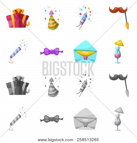 Vector Design Of Party And Birthday Icon. Collection Of Party And Celebration Stock Vector Illustrat