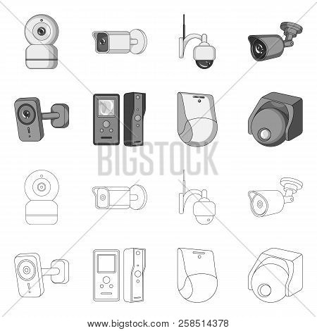 Vector Illustration Of Cctv And Camera Symbol. Set Of Cctv And System Stock Vector Illustration.