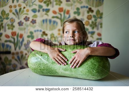 Watermelon Lifestyle Little Girl Table Sweet Delicious Succulent Juicy Wait