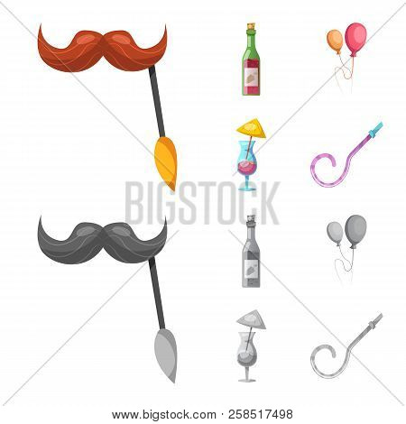 Vector Design Of Party And Birthday Logo. Collection Of Party And Celebration Vector Icon For Stock.