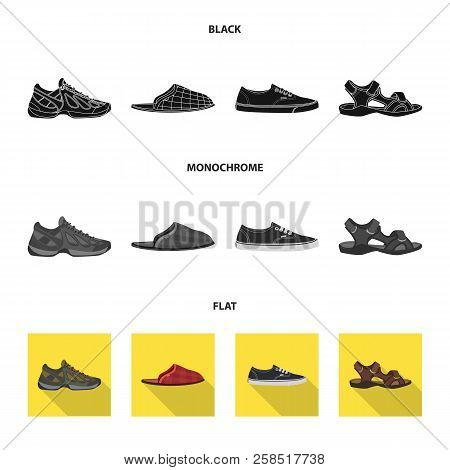 Vector Illustration Of Man And Foot Symbol. Set Of Man And Wear Stock Vector Illustration.