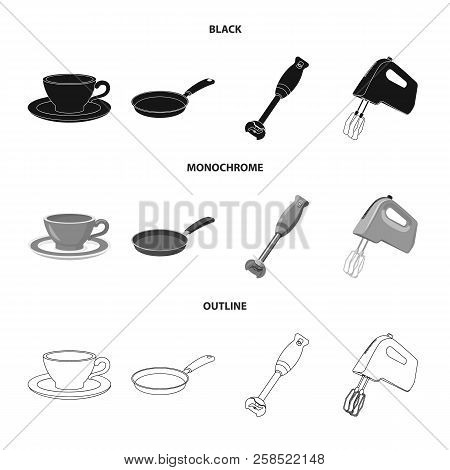 Vector Illustration Of Kitchen And Cook Icon. Collection Of Kitchen And Appliance Stock Vector Illus