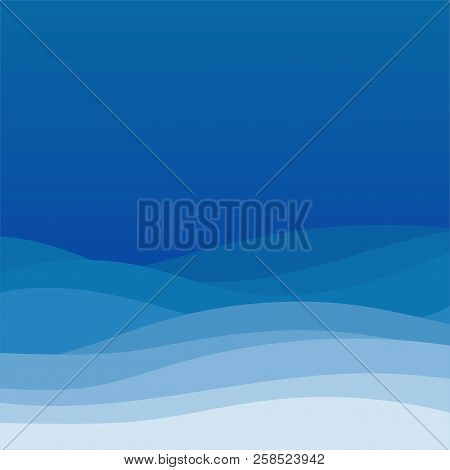 Blue Wave Curve Abstract Background In Flat Vector Design Style