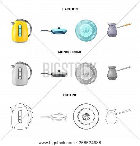 Vector Design Of Kitchen And Cook Logo. Set Of Kitchen And Appliance Stock Vector Illustration.