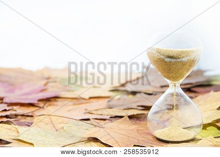 Daylight Saving Time. Wall Clock Going To Winter Time. Autumn Abstraction.
