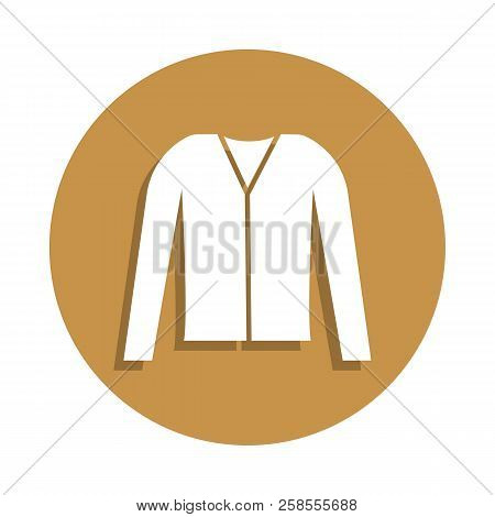 Pullover With Lock Icon In Badge Style. One Of Clothes Collection Icon Can Be Used For Ui, Ux