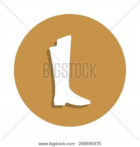 Flat Knee Boot Icon In Badge Style. One Of Clothes Collection Icon Can Be Used For Ui, Ux
