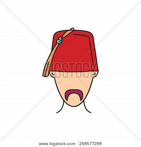 Turkish Man Icon. Cartoon Turkish Man Vector Icon For Web Design Isolated On White Background