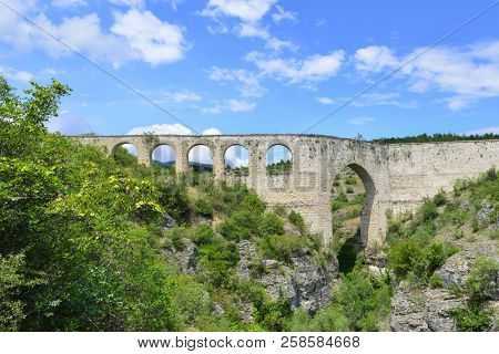 Aqueduct Incekaya in Safranbolu, Karabuk - Turkey / The aqueduct has been built during Ottoman area