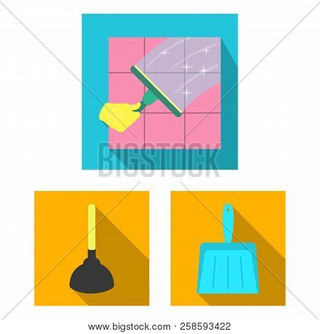 Cleaning And Maid Flat Icons In Set Collection For Design. Equipment For Cleaning Vector Symbol Stoc