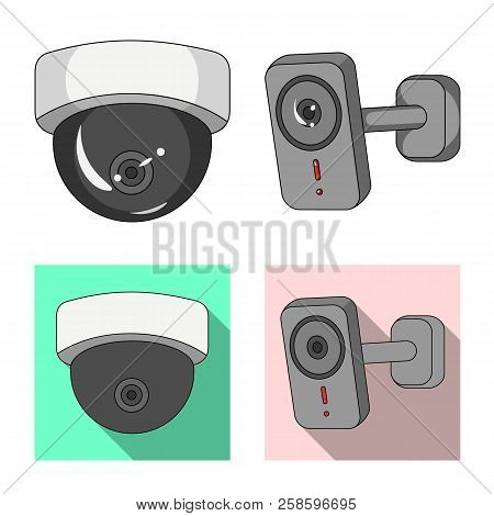 Isolated Object Of Cctv And Camera Logo. Set Of Cctv And System Vector Icon For Stock.