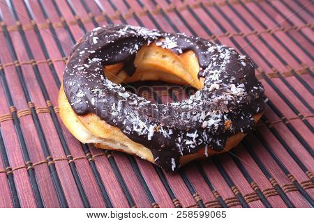 Homemade Traditional Polish Sweets Doughnuts With Chocolate.