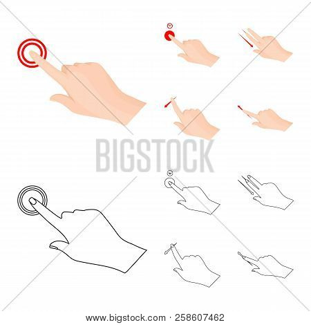 Vector Design Of Touchscreen And Hand Icon. Set Of Touchscreen And Touch Vector Icon For Stock.