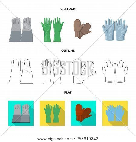 Vector Design Of Glove And Winter Sign. Collection Of Glove And Equipment Stock Vector Illustration.