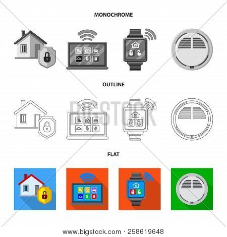 Isolated Object Of Office And House Logo. Collection Of Office And System Stock Symbol For Web.