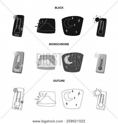 Vector Design Of Weather And Climate Symbol. Set Of Weather And Cloud Stock Symbol For Web.
