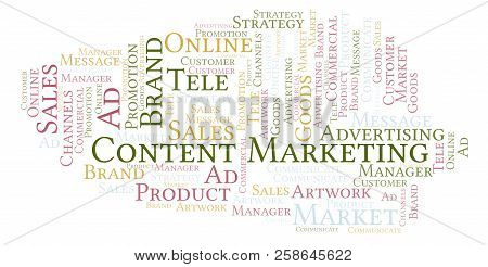 Word Cloud With Text Content Marketing. Wordcloud Made With Text Only.
