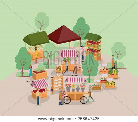 People With Plants Vivarium Scene Icons Vector Illustration Design