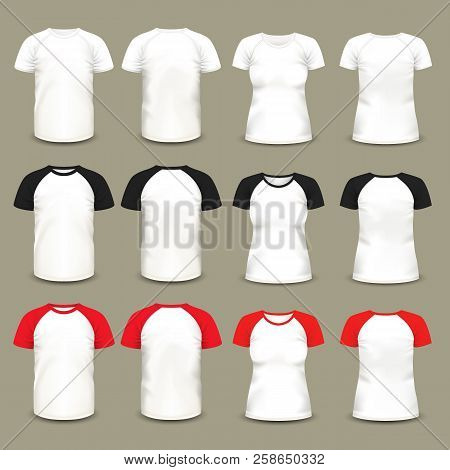 Set Of Isolated Raglan T-shirts And Shirts