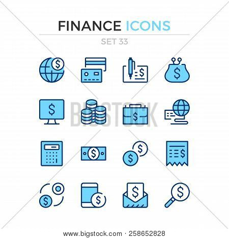 Finance Icons. Vector Line Icons Set. Premium Quality. Simple Thin Line Design. Modern Outline Symbo