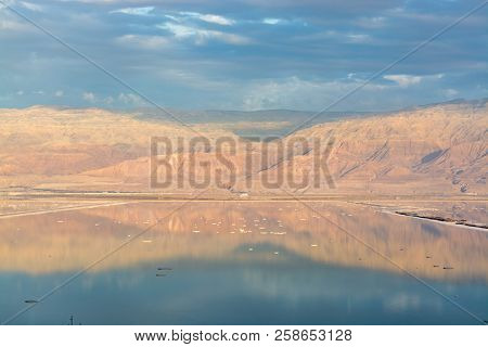 Lowest Salty Lake In World Below Sea Level Dead Sea, Full Of Minerals Near Luxury Vacation Resort Ei