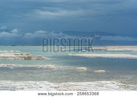 Lowest Salty Lake In World Below Sea Level Dead Sea, Full Of Minerals Near Luxury Vacation Resort Ei