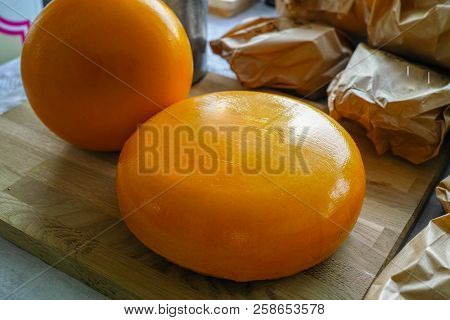 Traditional Dutch Cow's Hard Cheese, Whole Milk Round Cheese