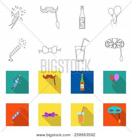 Vector Design Of Party And Birthday Icon. Collection Of Party And Celebration Stock Vector Illustrat