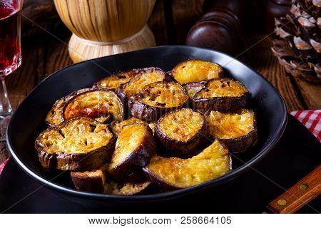 Melitzanes Tiganites - Fried Aubergines In The Greek Style.