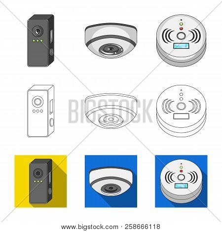 Vector Design Of Cctv And Camera Icon. Set Of Cctv And System Vector Icon For Stock.