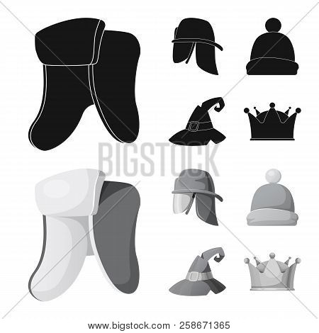 Vector Illustration Of Headgear And Cap Icon. Collection Of Headgear And Accessory Stock Vector Illu