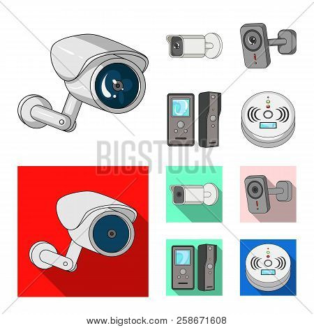 Isolated Object Of Cctv And Camera Logo. Set Of Cctv And System Vector Icon For Stock.