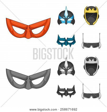 Vector Design Of Hero And Mask Icon. Set Of Hero And Superhero Stock Vector Illustration.