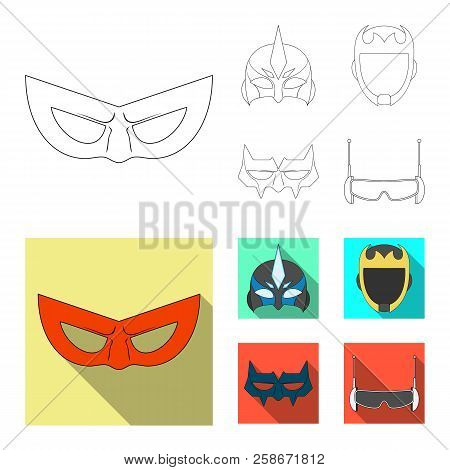 Vector Illustration Of Hero And Mask Icon. Set Of Hero And Superhero Vector Icon For Stock.