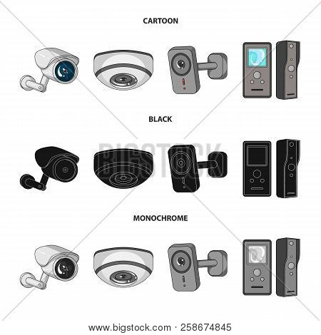 Isolated Object Of Cctv And Camera Symbol. Collection Of Cctv And System Vector Icon For Stock.