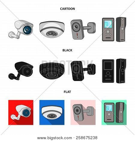 Vector Design Of Cctv And Camera Icon. Set Of Cctv And System Vector Icon For Stock.