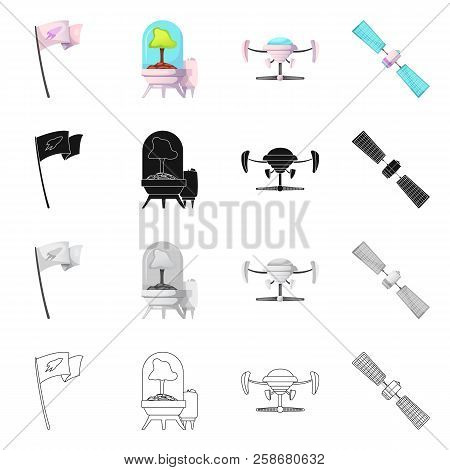 Vector Design Of Mars And Space Icon. Collection Of Mars And Planet Stock Vector Illustration.