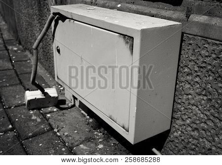 Outdoor Electric Control Box. Switch Box. Electricity. Black And White