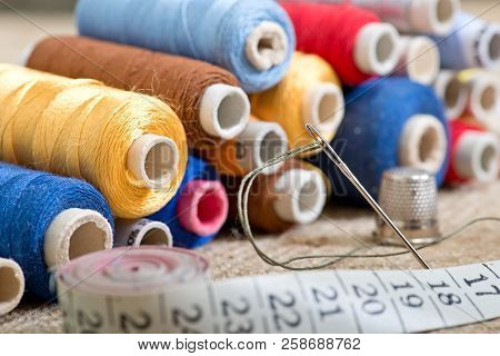 Sewing Kit With Tape Measure In The Workroom