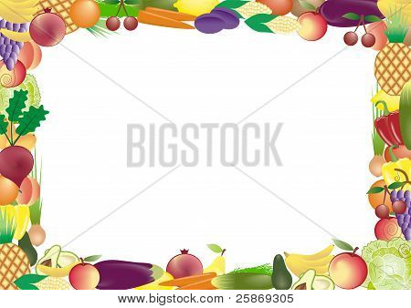 Frutta e verdura vettore Frame