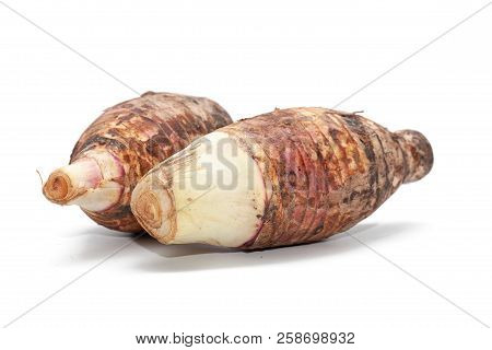 Close Up Of Taro On White Background