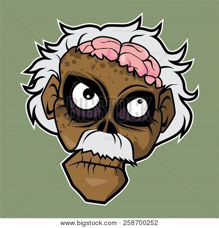 Zombie Head Vector Illustration - Genius Guy