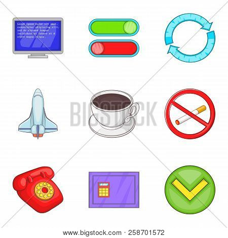 Brainchild Icons Set. Cartoon Set Of 9 Brainchild Icons For Web Isolated On White Background