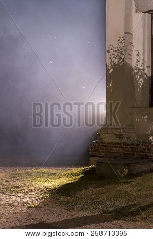 Part Of The Beautiful Palace Lit By Lanterns At Night, Baturin
